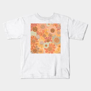 Pastel Multicolor Sunflower Pattern Kids T-Shirt